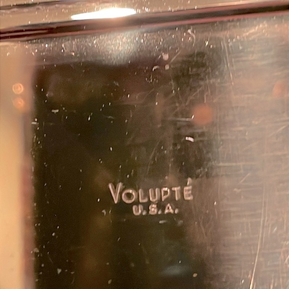 Vintage Volupte Compact Case Mirror Gold Tone Geometric Design Circa 1950’s EUC - Picture 6 of 15